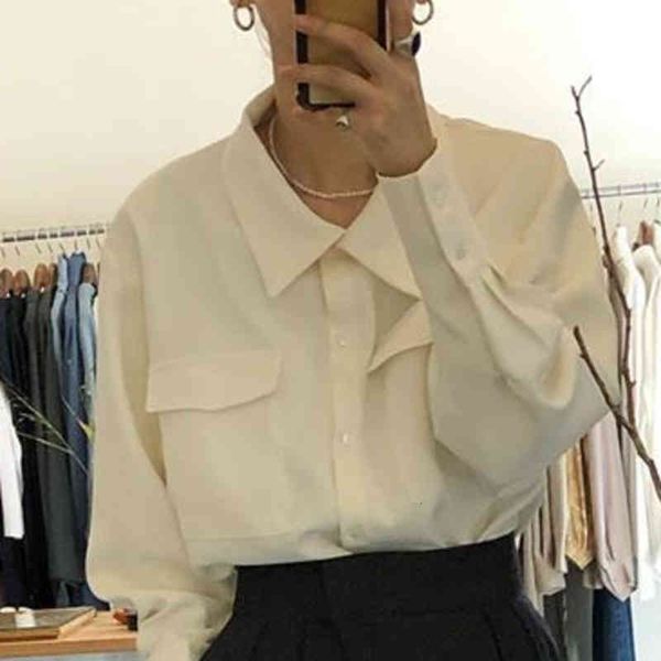 men's casual shirts shengpalae autumn women's fashion office lady blouse lapel single breasted long-sleeved solid color loose shir, White;black
men's casual shirts shengpalae autumn women's fashion office lady blouse lapel single breasted long-sleeved solid color loose shir, White;black