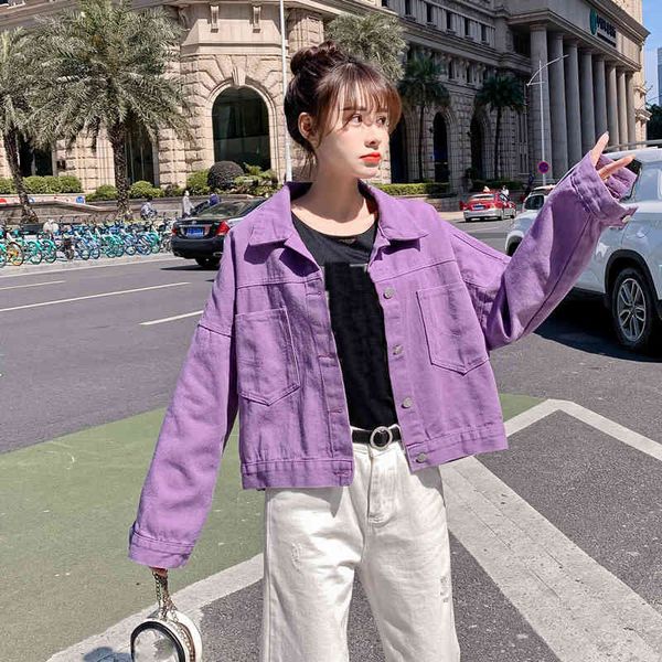 women's jackets spring female fall short denim jacket korean style loosey mango long purple jean sweet harvest woman blazers chaquettes, Black;brown
women's jackets spring female fall short denim jacket korean style loosey mango long purple jean sweet harvest woman blazers chaquettes, Black;brown
