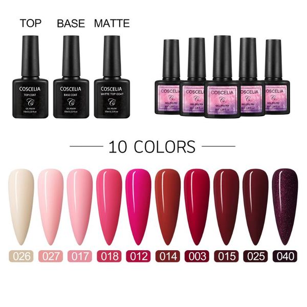 nail art kits coscelia 10pcs color polish set kit uv gel for varnish manicure with base coat
nail art kits coscelia 10pcs color polish set kit uv gel for varnish manicure with base coat