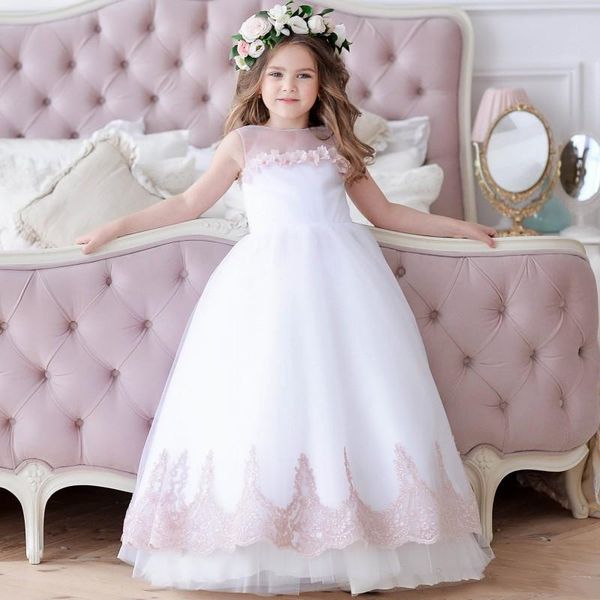 classy lace flower girl dresses for wedding beaded toddler pageant gowns tulle 3d appliqued floor length kids prom dress, White;blue
classy lace flower girl dresses for wedding beaded toddler pageant gowns tulle 3d appliqued floor length kids prom dress, White;blue