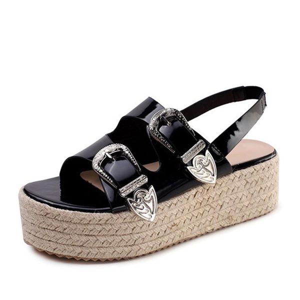 sandals summer golden slope heel high heels ladies casual platform large outdoor slippers open-toed fighter, Black
sandals summer golden slope heel high heels ladies casual platform large outdoor slippers open-toed fighter, Black
