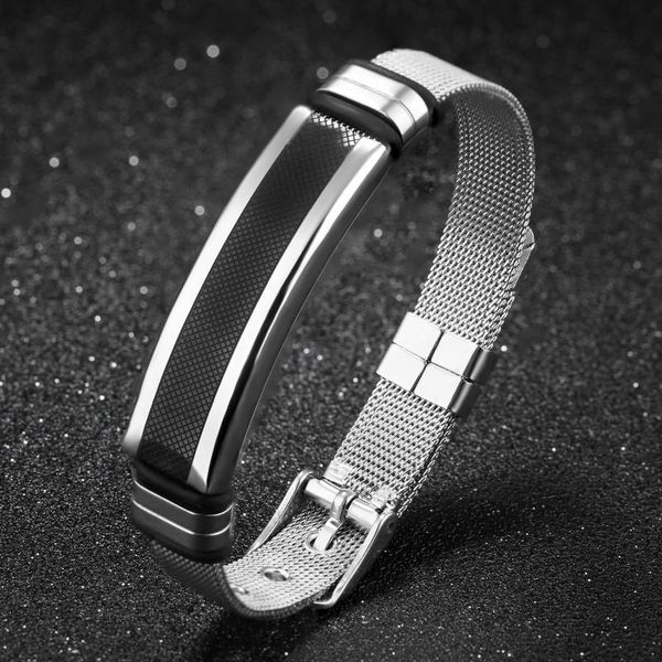 bangle glossy steel mesh belt bracelet adjustable personality fashion scratch-resistant and wear-resistant cuff, Black
bangle glossy steel mesh belt bracelet adjustable personality fashion scratch-resistant and wear-resistant cuff, Black
