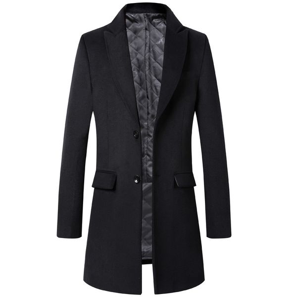 2021 autumn and winter new men's mid-length woolen coat single-breasted fashion casual pure color thick windbreaker male brand z0ry, Black
2021 autumn and winter new men's mid-length woolen coat single-breasted fashion casual pure color thick windbreaker male brand z0ry, Black
