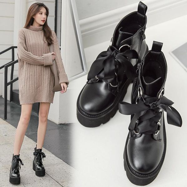 boots motorcycle female thick with bottom round short side high heels platform shoes woman comfortable, Black
boots motorcycle female thick with bottom round short side high heels platform shoes woman comfortable, Black