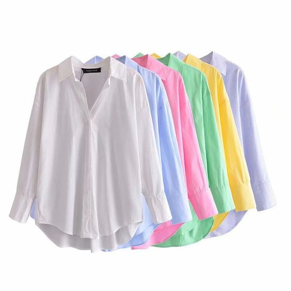 women's blouses & shirts women 2021 fashion multicolor color loose asymmetric poplin vintage long sleeve buttons female blusas chic, White
women's blouses & shirts women 2021 fashion multicolor color loose asymmetric poplin vintage long sleeve buttons female blusas chic, White