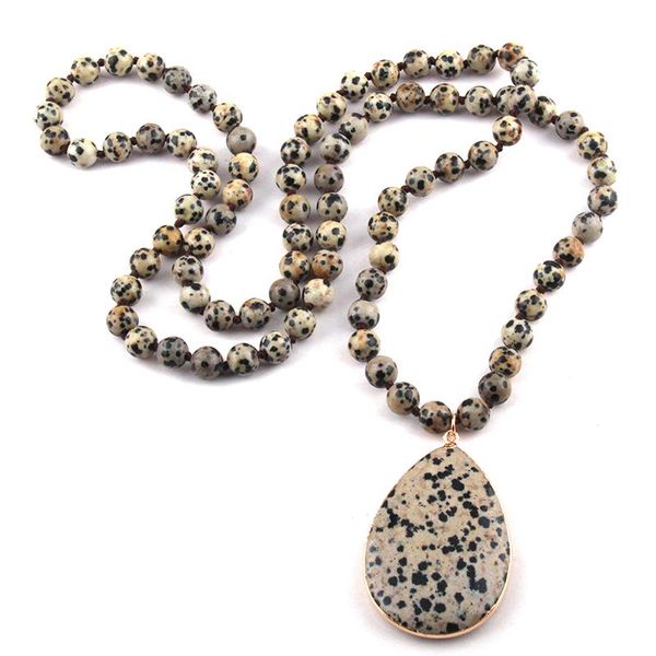 pendant necklaces fashion bohemian jewelry dalmatian jasp stone knotted matching drop necklace, Silver
pendant necklaces fashion bohemian jewelry dalmatian jasp stone knotted matching drop necklace, Silver