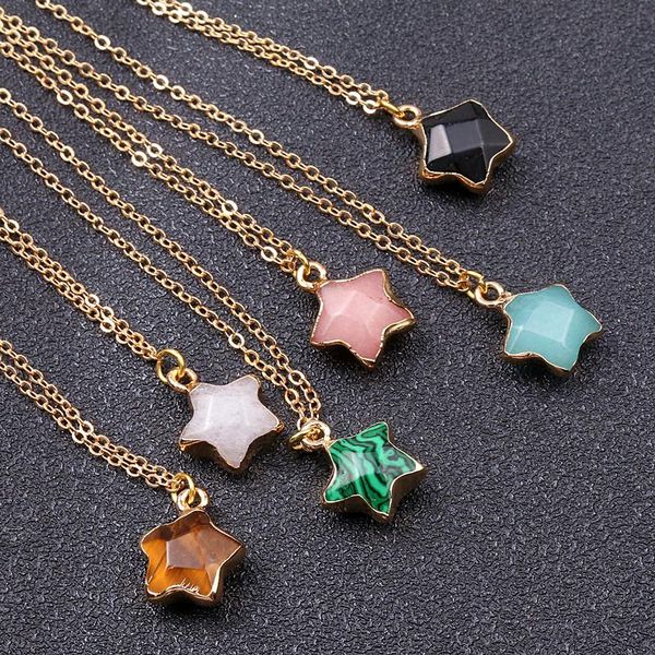 pendant necklaces natural stone necklace charms star shape chakra for women girls, Silver
pendant necklaces natural stone necklace charms star shape chakra for women girls, Silver