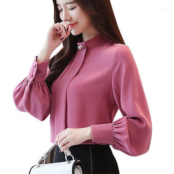 women's blouses & shirts fashion womens and beading stand collar office lady blouse women chiffon shirt long sleeve, White
women's blouses & shirts fashion womens and beading stand collar office lady blouse women chiffon shirt long sleeve, White