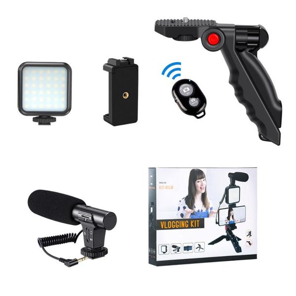 tripods tripod holder kit with microphone led light recording handle stabilizer bracket for vlogging pography smartphone
tripods tripod holder kit with microphone led light recording handle stabilizer bracket for vlogging pography smartphone