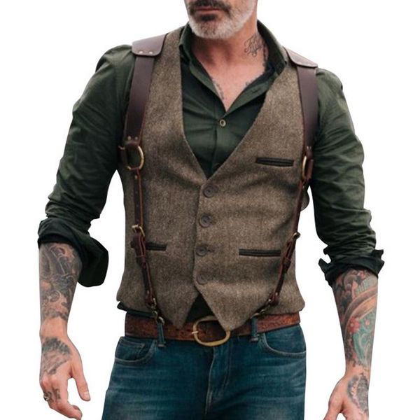 men's vests cysincos suit vest boutique wool tweed slim fit leisure cotton male gentleman beckham business waistcoat for wedding, Black;white
men's vests cysincos suit vest boutique wool tweed slim fit leisure cotton male gentleman beckham business waistcoat for wedding, Black;white