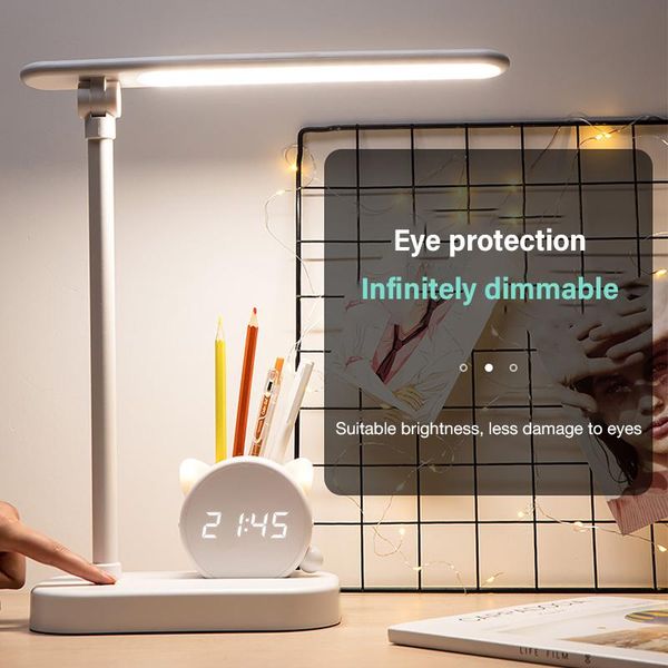 table lamp led eye protection usb charging pen holder with clock desk lamp bedroom bedside student study office
table lamp led eye protection usb charging pen holder with clock desk lamp bedroom bedside student study office