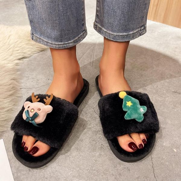 slippers winter fashion women's casual shoes breathable indoor pure color cartoon decor non-slip soft floor plush, Black
slippers winter fashion women's casual shoes breathable indoor pure color cartoon decor non-slip soft floor plush, Black