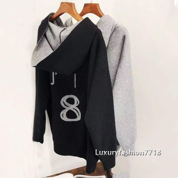 women's sweaters fashion fall 2021 women letter logo jacquard brand long sleeve hooded knitting pullover woman clothes, White;black
women's sweaters fashion fall 2021 women letter logo jacquard brand long sleeve hooded knitting pullover woman clothes, White;black
