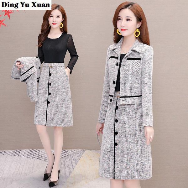 two piece dress jacket suit women work casual grey 2 pieces set 2021 knee length dresses and short suits korean, White
two piece dress jacket suit women work casual grey 2 pieces set 2021 knee length dresses and short suits korean, White