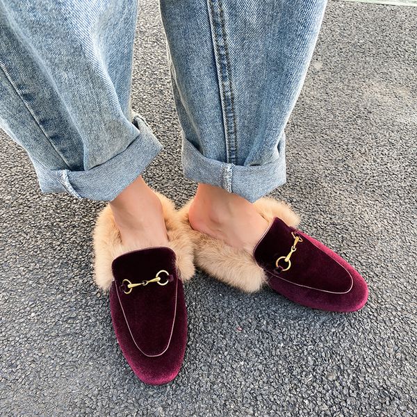 plus size 33-42 2020 winter s velvet rabbit fur slip-on flats mules metal buckle cold weather casual slides round toe shoes ress shoes, Black
plus size 33-42 2020 winter s velvet rabbit fur slip-on flats mules metal buckle cold weather casual slides round toe shoes ress shoes, Black