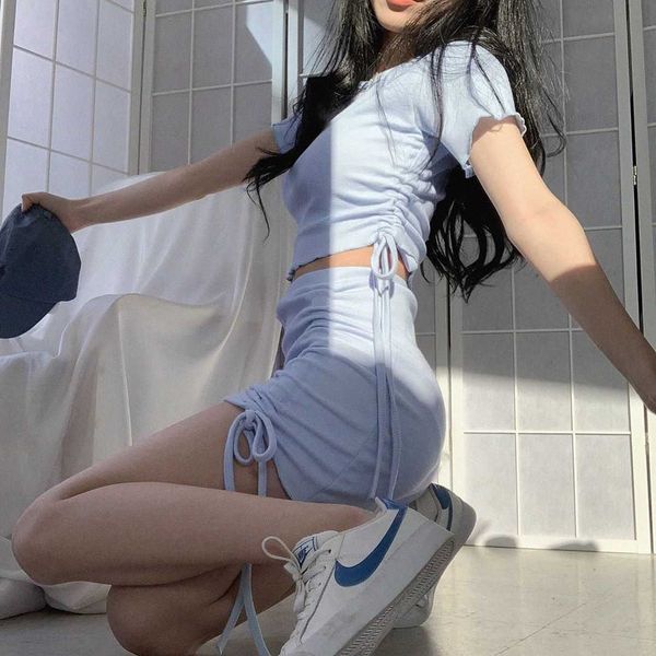 korea ulzzang two-piece slim plus size drawstring set harajuku chic vintage summer mini skirt short-sleeved women suit 210608, White
korea ulzzang two-piece slim plus size drawstring set harajuku chic vintage summer mini skirt short-sleeved women suit 210608, White