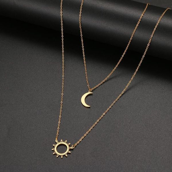 pendant necklaces 2021 stainless steel layered models sun flower moon necklace for women fashionable exquisite chain party friend jewelry, Silver
pendant necklaces 2021 stainless steel layered models sun flower moon necklace for women fashionable exquisite chain party friend jewelry, Silver