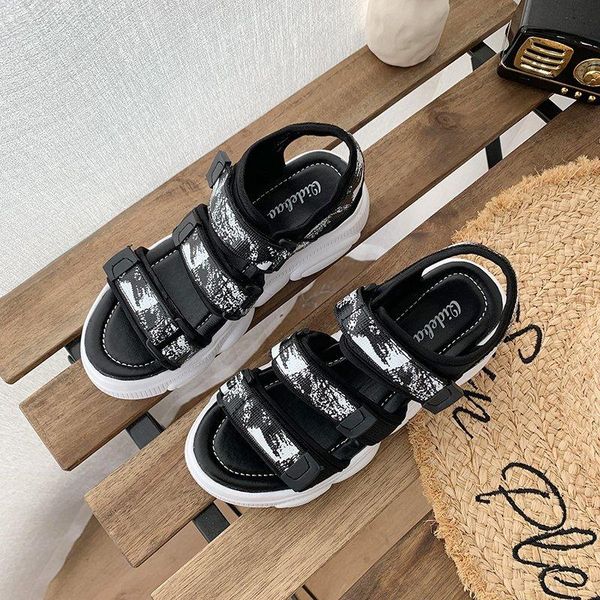 sandals women shoes summer for sports women's 2021 wild sponge cake thick bottom roman, Black 
sandals women shoes summer for sports women's 2021 wild sponge cake thick bottom roman, Black