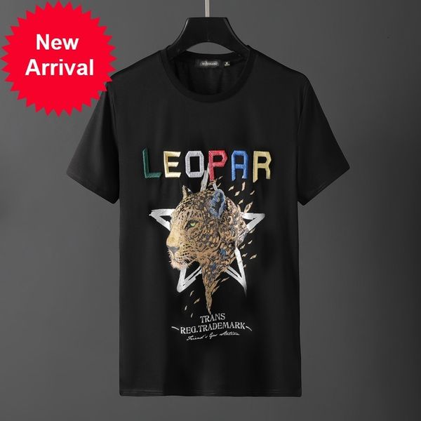 2021 summer male fashion leopard embroidered cotton t-shirt mercerized quality short size m-4xl iqxe, White;black
2021 summer male fashion leopard embroidered cotton t-shirt mercerized quality short size m-4xl iqxe, White;black