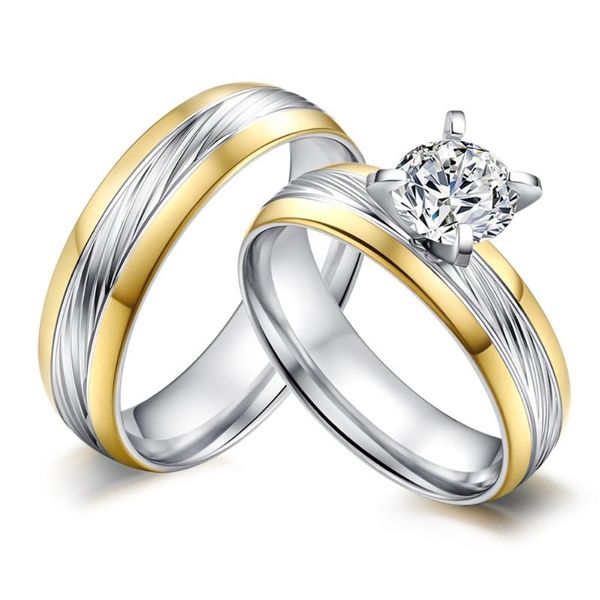 wedding rings luxury solitaire engagement for women men stainless steel with big cz stone couple bands r00108, Slivery;golden
wedding rings luxury solitaire engagement for women men stainless steel with big cz stone couple bands r00108, Slivery;golden
