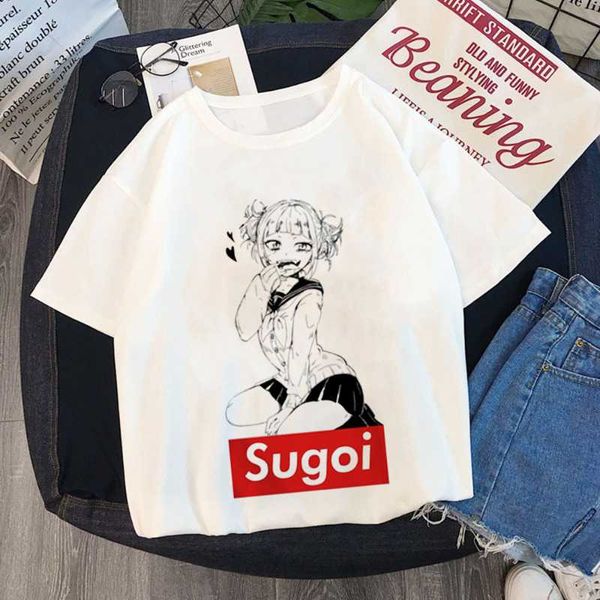 women's t-shirt senpai himiko toga print japanese anime women t shirt funny cartoon fashion graphic tshirt kawaii femme my hero academi, White
women's t-shirt senpai himiko toga print japanese anime women t shirt funny cartoon fashion graphic tshirt kawaii femme my hero academi, White