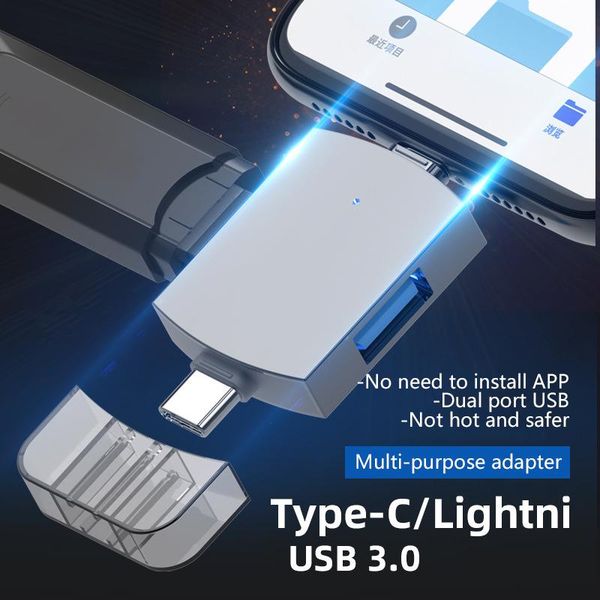 hubs c54 the otg adapter portable 3.0 usb flash drive mouse keyboard headset converter type-c/lightni mobile phone universal
hubs c54 the otg adapter portable 3.0 usb flash drive mouse keyboard headset converter type-c/lightni mobile phone universal