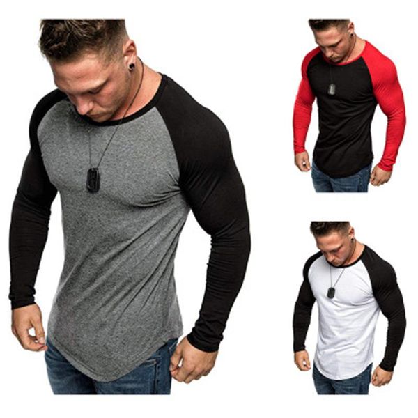 mens splicing solid colors tshirt clothing fashion trend long sleeve casual fitness skinny tees spring male new round neck slim tshirt, White;black
mens splicing solid colors tshirt clothing fashion trend long sleeve casual fitness skinny tees spring male new round neck slim tshirt, White;black