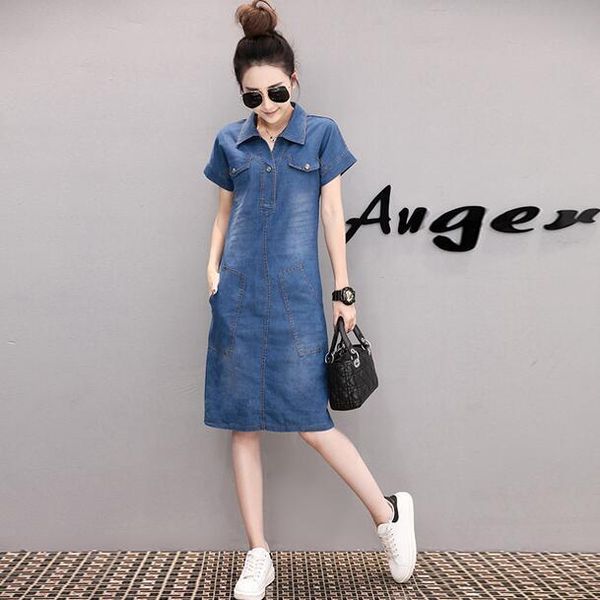 plus size dresses 2021 spring maxi denim dress women vintage turn-down collar short sleeve pockets jeans vestidos df880, Black
plus size dresses 2021 spring maxi denim dress women vintage turn-down collar short sleeve pockets jeans vestidos df880, Black