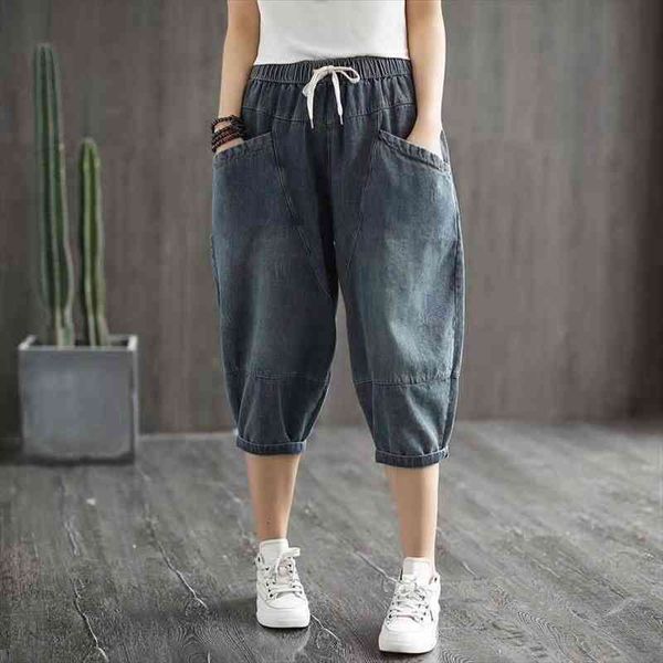 arrival summer loose casual womens jeans elastic waist harem pants all matched vintga blue cotton denim patchwork w121
arrival summer loose casual womens jeans elastic waist harem pants all matched vintga blue cotton denim patchwork w121