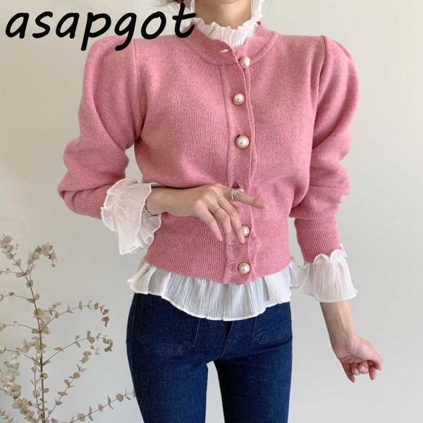 chic sweet qualities pink puff long sleeve sweater women cardigan slim short coat autumn winter chic fashion loose 210610, White
chic sweet qualities pink puff long sleeve sweater women cardigan slim short coat autumn winter chic fashion loose 210610, White