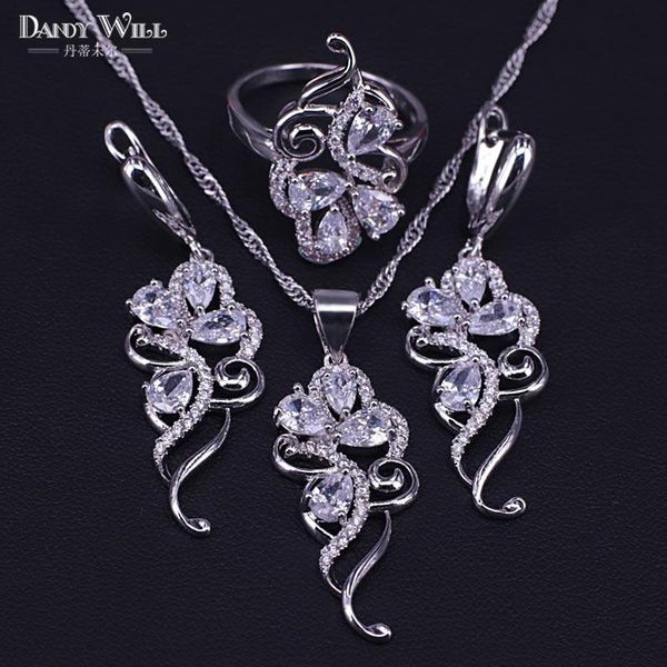 earrings & necklace women ring pendant silver color jewelry set white crystal &cubic zircon fashion present
earrings & necklace women ring pendant silver color jewelry set white crystal &cubic zircon fashion present