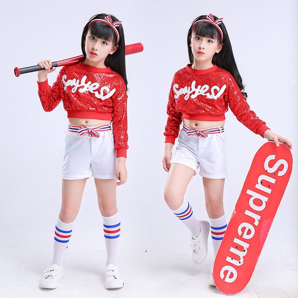 childrens jazz dress sequins modern hip-hop hip-hop basketball football baby cheerleading costume, Black;red
childrens jazz dress sequins modern hip-hop hip-hop basketball football baby cheerleading costume, Black;red