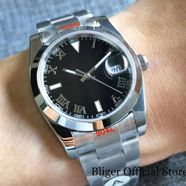 wristwatches brand roman numbers 36mm steel polished miyota 8215 automatic men watch brushed glidelock oyster bracelet screwdown crow, Slivery;brown
wristwatches brand roman numbers 36mm steel polished miyota 8215 automatic men watch brushed glidelock oyster bracelet screwdown crow, Slivery;brown