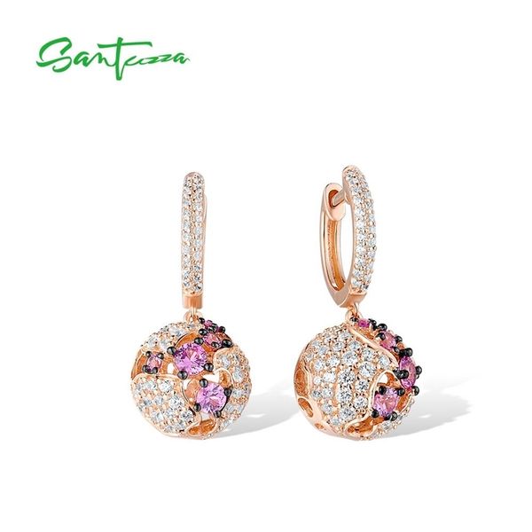 santuzza pure 925 sterling silver earrings for women shiny created pink sapphire white cz ball dangling fine jewelry 210706, Golden
santuzza pure 925 sterling silver earrings for women shiny created pink sapphire white cz ball dangling fine jewelry 210706, Golden