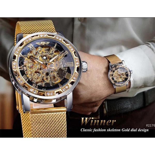 wristwatches forsining/winner watch luxury hollow rhinestone mesh band mechanical mens watches simple gold casual sports men's, Slivery;brown
wristwatches forsining/winner watch luxury hollow rhinestone mesh band mechanical mens watches simple gold casual sports men's, Slivery;brown