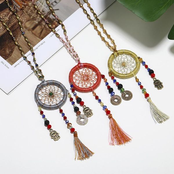 chains bohemian fashion retro personality crystal dream catcher long necklace wholesale, Silver
chains bohemian fashion retro personality crystal dream catcher long necklace wholesale, Silver