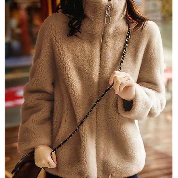 women's fur & faux hstar women 2021 autumn winter mink outerwear female stand collar long sleeve jacket loose casual warm overcoat, Black
women's fur & faux hstar women 2021 autumn winter mink outerwear female stand collar long sleeve jacket loose casual warm overcoat, Black