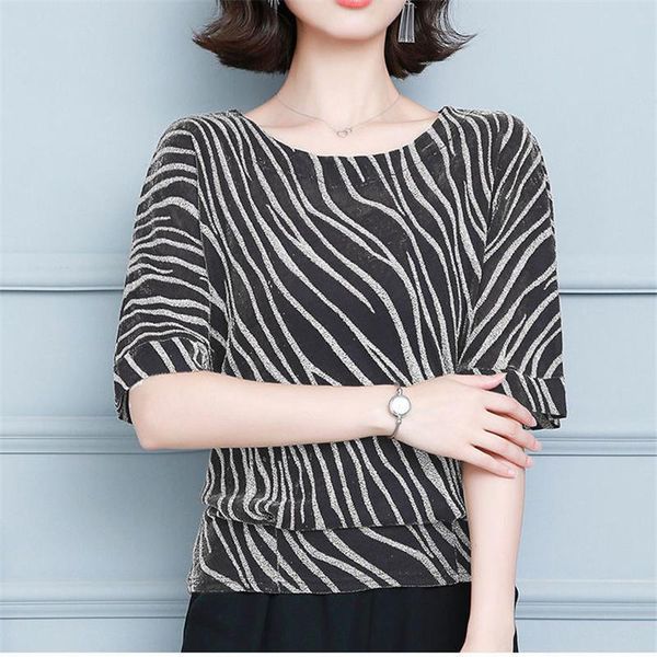 women's blouses & shirts women spring summer satin shirt short sleeve o-neck print stripe casual temperament stylish elegant blusas mm, White
women's blouses & shirts women spring summer satin shirt short sleeve o-neck print stripe casual temperament stylish elegant blusas mm, White