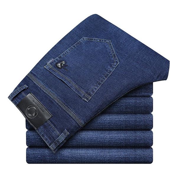 men's jeans straight tube spring and autumn elastic leisure medium low waist youth business fashion versatile, Blue
men's jeans straight tube spring and autumn elastic leisure medium low waist youth business fashion versatile, Blue