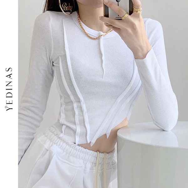 women's t-shirt yedinas slim women chic long sleeve cropped irregular white t shirts korean style harajuku designer streetwear
women's t-shirt yedinas slim women chic long sleeve cropped irregular white t shirts korean style harajuku designer streetwear