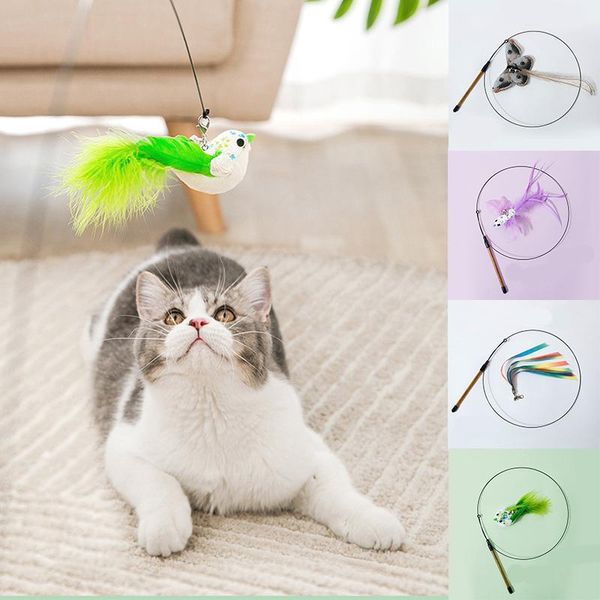 cat toys funny toy fishing rod kitten pet stick teaser interactive play wand with bell feather for cats supplies
cat toys funny toy fishing rod kitten pet stick teaser interactive play wand with bell feather for cats supplies