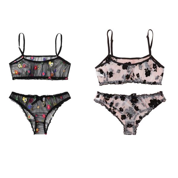 bras sets 2pcs women lingerie set sheer flower spaghetti strap tank + briefs with bow suit for girls 2 colors, Red;black
bras sets 2pcs women lingerie set sheer flower spaghetti strap tank + briefs with bow suit for girls 2 colors, Red;black