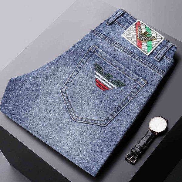 and spring autumn aj brand jeans elastic men's casual slim small foot light, Blue
and spring autumn aj brand jeans elastic men's casual slim small foot light, Blue