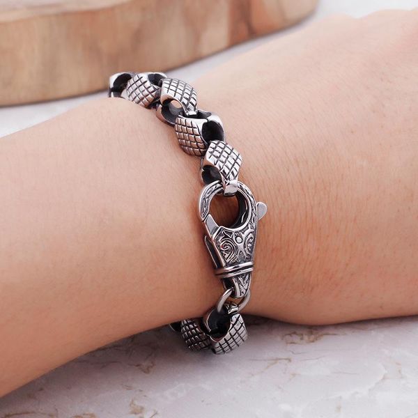 cuff quality jewelry biker casting link chain bracelet stainless steel bangle 9mm 8.66'' 42g, White
cuff quality jewelry biker casting link chain bracelet stainless steel bangle 9mm 8.66'' 42g, White