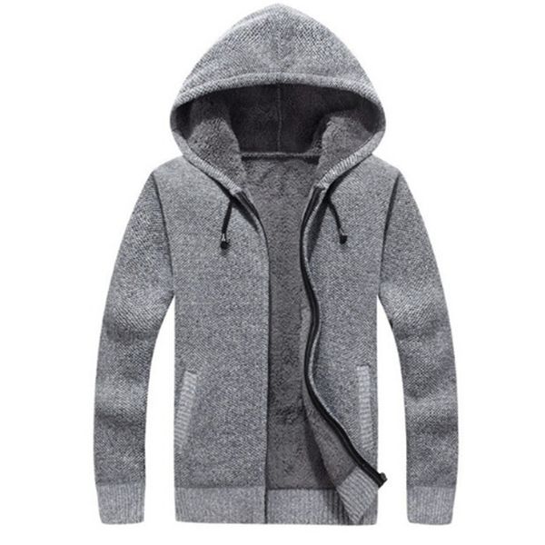 winter men casual hooded thick cardigan sweater men's warm fur zipper solid male kdnl, White;black
winter men casual hooded thick cardigan sweater men's warm fur zipper solid male kdnl, White;black