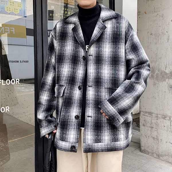 2021 new winter plaid men's warmth fashion retro casual cloth jacket men streetwear loose mens short woolen coat m-5xl ckt9, Black
2021 new winter plaid men's warmth fashion retro casual cloth jacket men streetwear loose mens short woolen coat m-5xl ckt9, Black