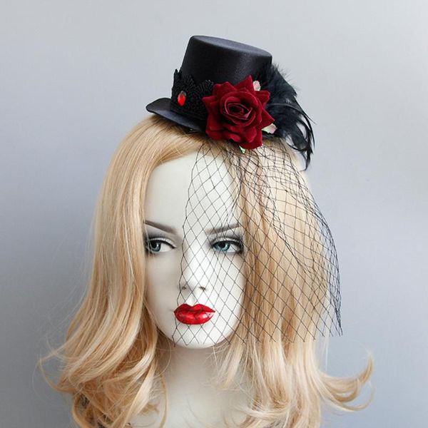 hair clips vintage style feather red rose mesh hat boys and girls party decoration decor use hat(black)
hair clips vintage style feather red rose mesh hat boys and girls party decoration decor use hat(black)