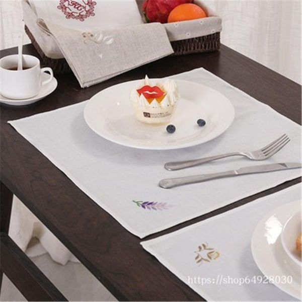 table napkin 6/pcs batch linen embroidered napkin, meal mat, western tea towel 40 * 40cm