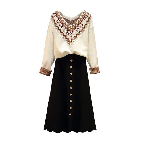 new spring and autumn thin sweater skirt two large fashion-sized female fashion pieces pattern abstract set tb190219 qbr7, White
new spring and autumn thin sweater skirt two large fashion-sized female fashion pieces pattern abstract set tb190219 qbr7, White