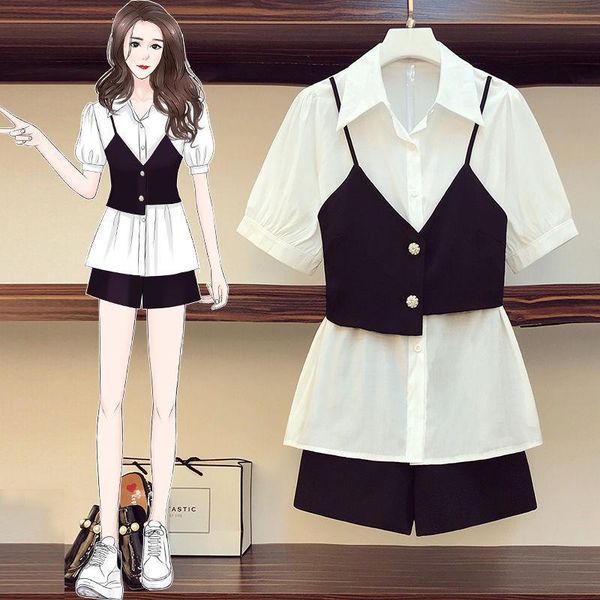 women 2021 summer fashion patchwork shirt shorts 2 piece sets female casual fashion two pieces clothing suit outfits l319, Gray
women 2021 summer fashion patchwork shirt shorts 2 piece sets female casual fashion two pieces clothing suit outfits l319, Gray